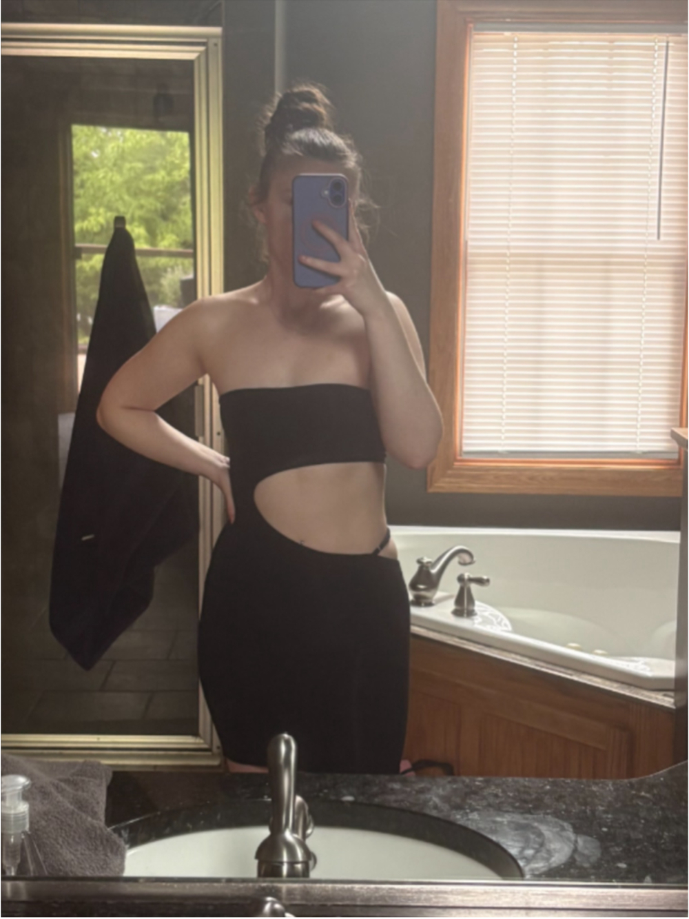 Black Mini Cutout Dress from Oh Polly